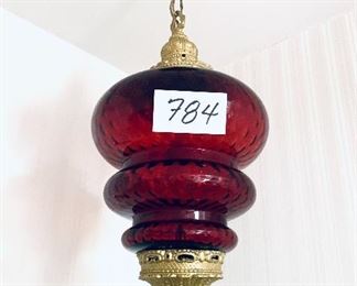 Red  globe Victorian Style light 10 wide 27 long  $157 FIRM