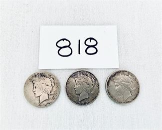 (3) Peace silver dollars. 1922,1923,1926
Lot $ 78