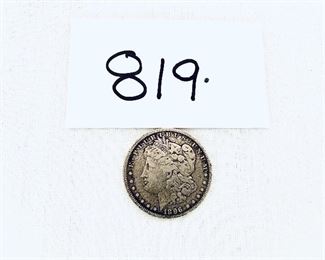 1896 Morgan silver dollar.  $30