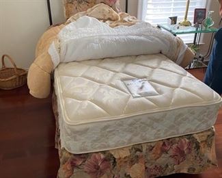 1- $395 pair of twin bed barely slept on with mattresses. Bedding for two twin bed $60