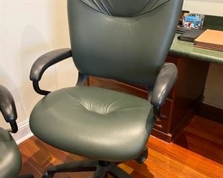 2- $60 green adjustable office chair One of Two
