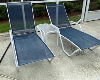13- $110 Set of two lounge chairs and side table 