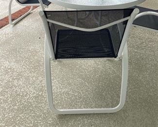 12- $125 Outdoor round table 4'Diameter with four chairs. 