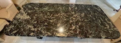 $1,100 - Italian or French style table Granite top and iron base 7'L x 42 1/4"W - Granite thickness 1" - located at different location, pls call for apt