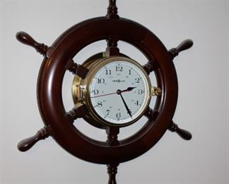 Howard Miller ships wheel clock in mint condition w original box 