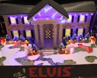 Elvis Presley Graceland at Christmas sculpture 