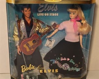 Barbie loves Elvis...and we do too ..nib.Other collectible Barbies in sale. 