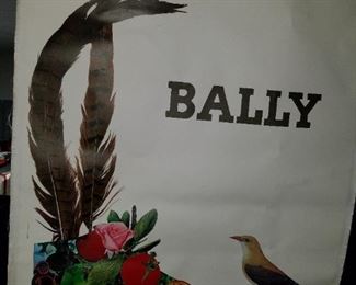 "Bally" on canvas wall hanging, by Roger Bezombes .  2 of these. Approx: 42" x 62"
