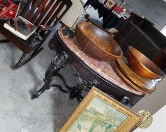 antique marble top hall table
