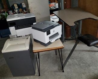 2 copier/fax/scan machines, large shredder