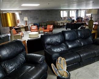 real leather sofas, chairs, recliners...this is a huge space, loaded with great items