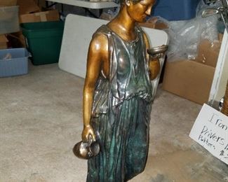 cold painted bronze statue, signed by Coulson, about 3 feet tall