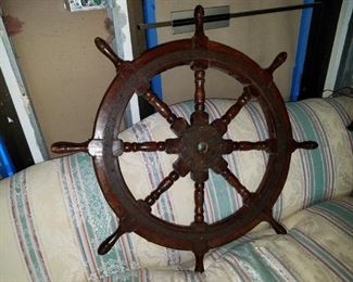authentic antique ship's wheel, heavy