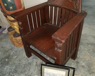 pair of chairs from 1840's Lancaster, PA.  One chair is a rocker