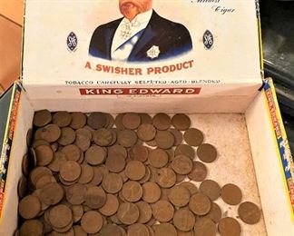Cigar Box of Old Pennies