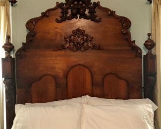 Headboard Detail of Victorian Renaissance Bed