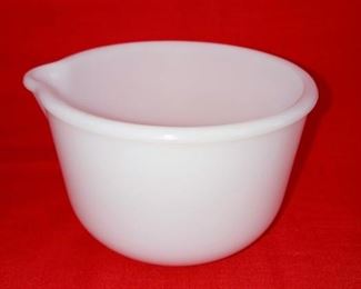 Small Milk Glass Mixing Bowl w/ Spout