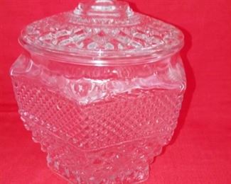 Vintage Pressed Glass Biscuit Canister