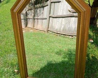 Wooden Beveled Glass Wall Mirror