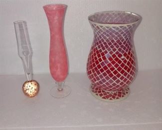 Three Pink Vases
