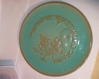 Green " Dragon" Tile Plate