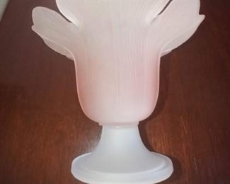Vintage Frosted Glass Compote