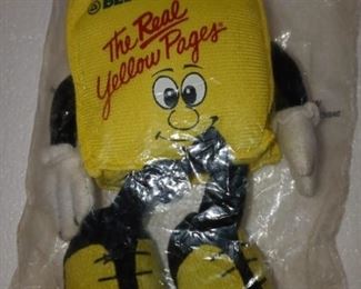 Lot Number:	80
Lead:	Bell South Bean Bag Toy
Description:	" The Real Yellow Pages"; unopened in original bag about 7" long