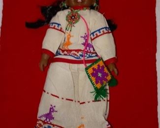 Lot Number:	84
Lead:	Native American Doll
Description:	12" doll; no brand/markings rubber face, hands and feet; cloth body