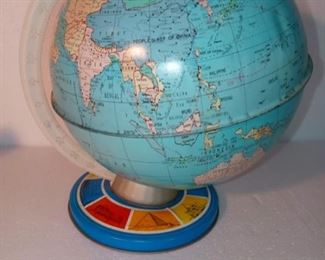 Lot Number:	92
Lead:	Vintage Metal Globe- Ohio Art Co
Description:	globe and base are metal; arm is hard plastic ***small dent; 8"-9" diameter; made in USA
