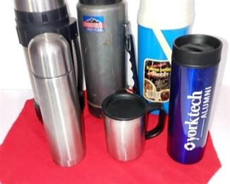 Lot Number:	104
Lead:	Thermos Lot
Description:	6 total: 3 Aladdin, 1 stainless steel, 1 car cup & 1 York Tech aluminum
