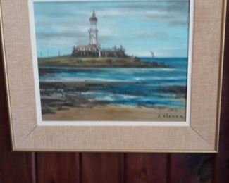 Lot Number:	156
Lead:	Oil on Canvas- J. Chavez
Description:	ocean scene w/ lighthouse nicely framed; 22" by 19"