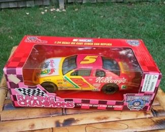 Lot Number:	186
Lead:	Kellogg's Racing Champion Car
Description:	Nascar 50th Anniversary diecast; 1:24 scale; unopened in box