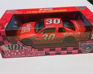 Lot Number:	188
Lead:	Slim Jim Racing Champion Car
Description:	Nascar 50th Anniversary diecast; 1:24 scale; unopened in box
