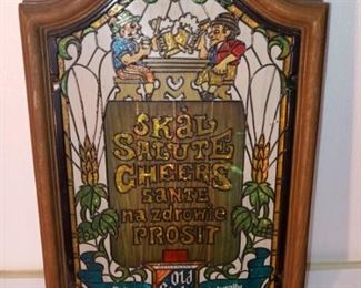 Lot Number:	193
Lead:	Vintage Heileman Old Style Beer Wall Sign
Description:	"Cheers"; hard plastic sides & back; plastic "leaded glass" front 19" by 12" by 3"
