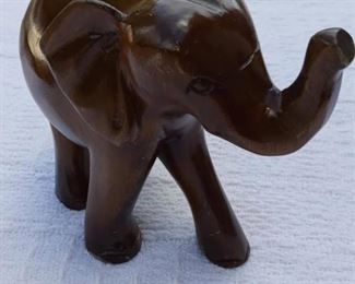 Lot Number:	223
Lead:	Wooden Elephant
Description:	light weight wood; 6" tall by 7.5" long by 3.5" wide
