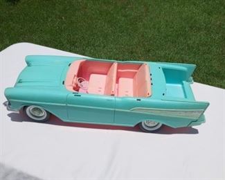 Lot Number:	241
Lead:	Vintage Barbie Doll Car
Description:	pink & turquoise; Mattel Inc. 1988 ***missing trunk lid 25" long by 9.25" wide by 5.5" tall #3581-2108-1 Mexico