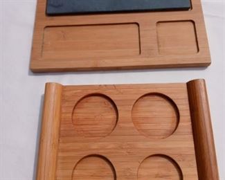 Lot Number:	247
Lead:	Two Wooden Serving Pieces
Description:	1- Cheese/ Cracker Board by Threshold; slate board 10" by 9" 1- 4 cup drink tray; 8.5" by 6.5"