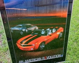 Lot Number:	307
Lead:	Framed Camero Poster- "An American Revolution"
Description:	framed & matted; 28" by 20" "An American Revolution"
