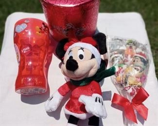 Lot Number:	312
Lead:	Disney Mickey Mouse Collectibles Lot 3- new items
Description:	4 pieces: Christmas plush Mickey, suckers, storage and light up Valentine cup