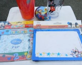 Lot Number:	319
Lead:	Disney Mickey Mouse Lot 9- unused items
Description:	items unused tall Mickey glass, tall red glass, rattle ball, magnetic picture frame, & dry erase board
