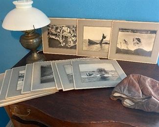 Service memorabilia from Fosters Yawger, including photos and his original flight cap.