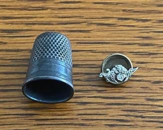 14k pin with diamonds (thimble for size)