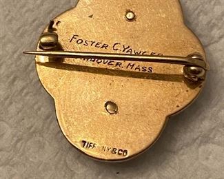Reverse of Tiffany & Co. 14k pin