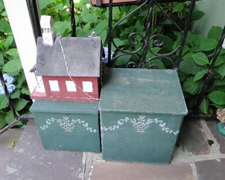Milk Containers Vintage (Can't sell birdhouse since there is a bird in it!)