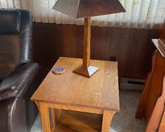 Stickley lamp and end table
