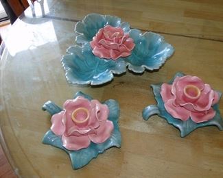 California Pottery Floral Set $30