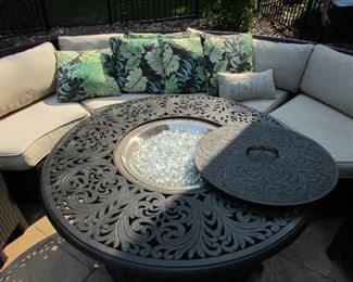 Fire Pit and Oval Lounge Sofa.  