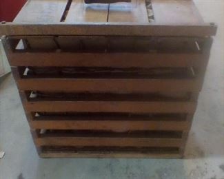 Vintage wooden egg crate