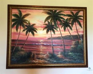 Beach Artwork
Stunning beach sunset painting in very good condition. 42"H x 52"W
Notes - This item is large or bulky. Please bring appropriate vehicle and assistance to remove from the property