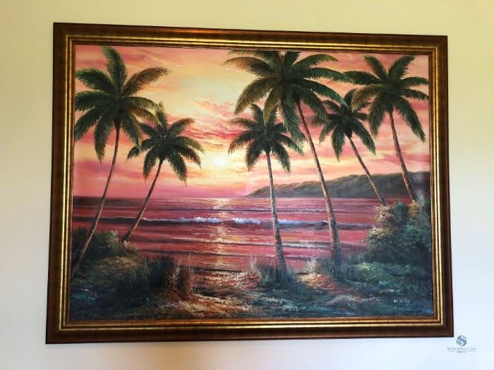 Beach Artwork
Stunning beach sunset painting in very good condition. 42"H x 52"W
Notes - This item is large or bulky. Please bring appropriate vehicle and assistance to remove from the property